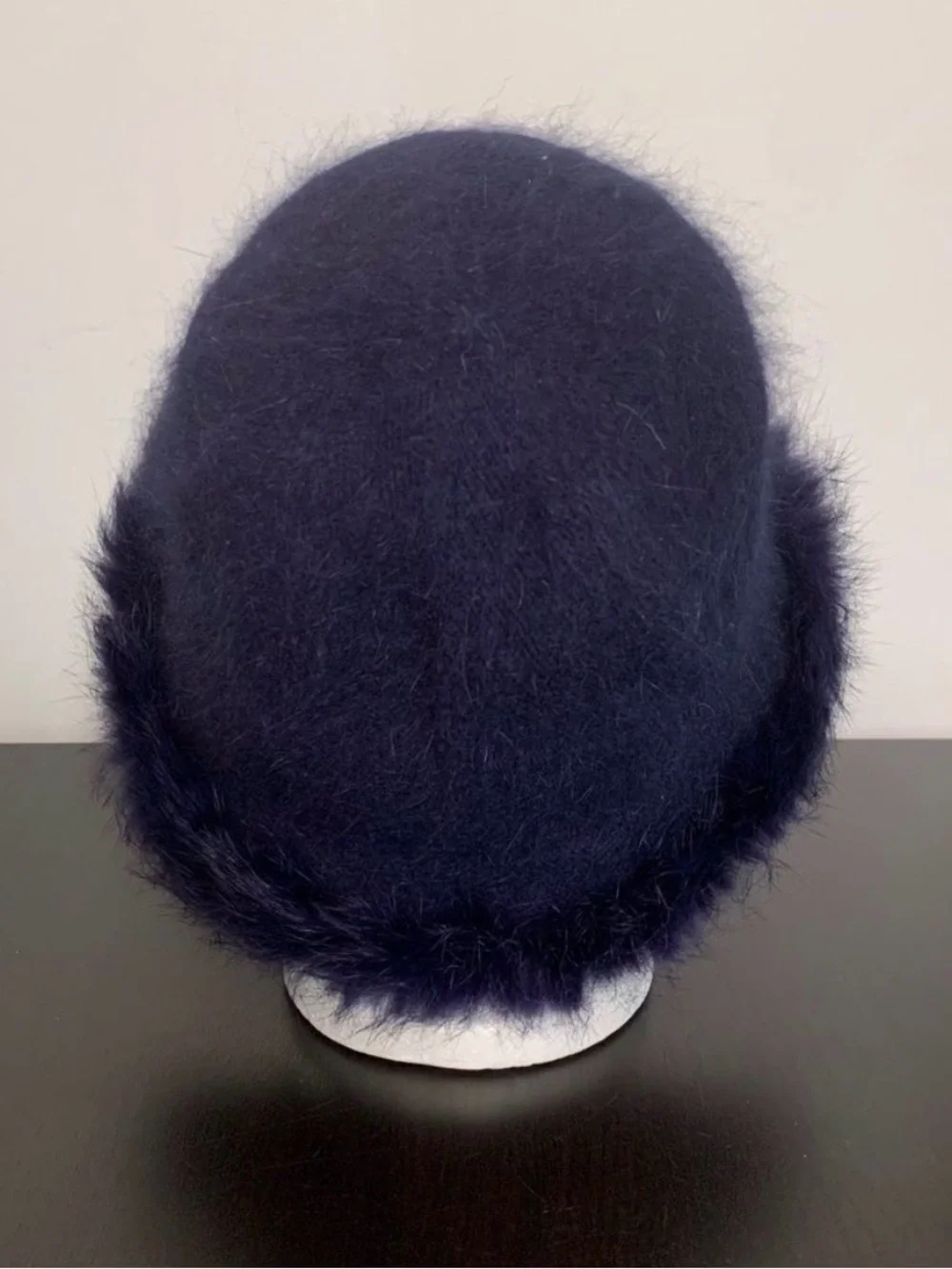 Deep Blue Rabbit/Angora Wool Blend Hat - Picture 4 of 7